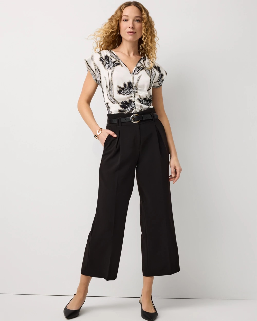 Pleated Cropped Wide Leg Pant | White House Black Market Pleated Cropped Wide Leg Pant | White House Black Market